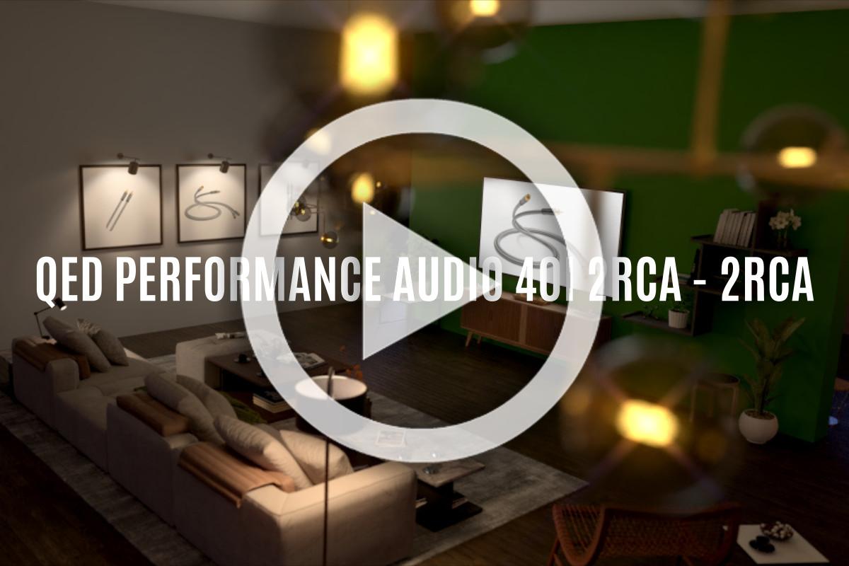 QED Performance Audio 40i RCA-stereo-audiokabel voor het aansluiten van 2 phono-stekkers op 2 phono's, met QED Solid-Complementary Conductor™- technologie en Anamate™ RCA-aansluitingen, 1 m, zwart